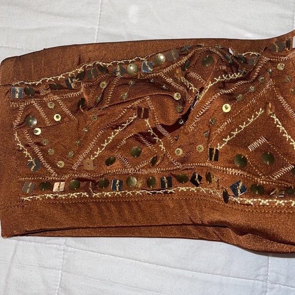 I.N.C. Grecian style Rust Bandeau Swim Top XL - Picture 2 of 9